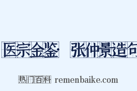 医宗金鉴·张仲景造句是什么意思的图片